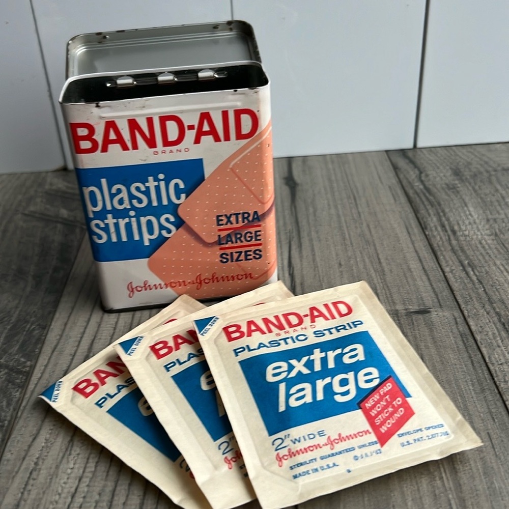 Vintage Band-Aid container metal Johnson & Johnson